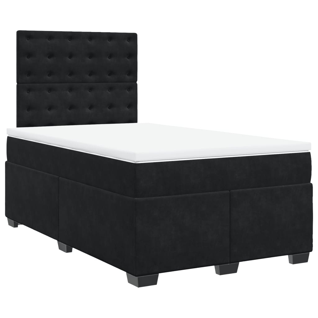 Sommier à lattes de lit avec matelas Noir 120x200 cm Velours - XIOS