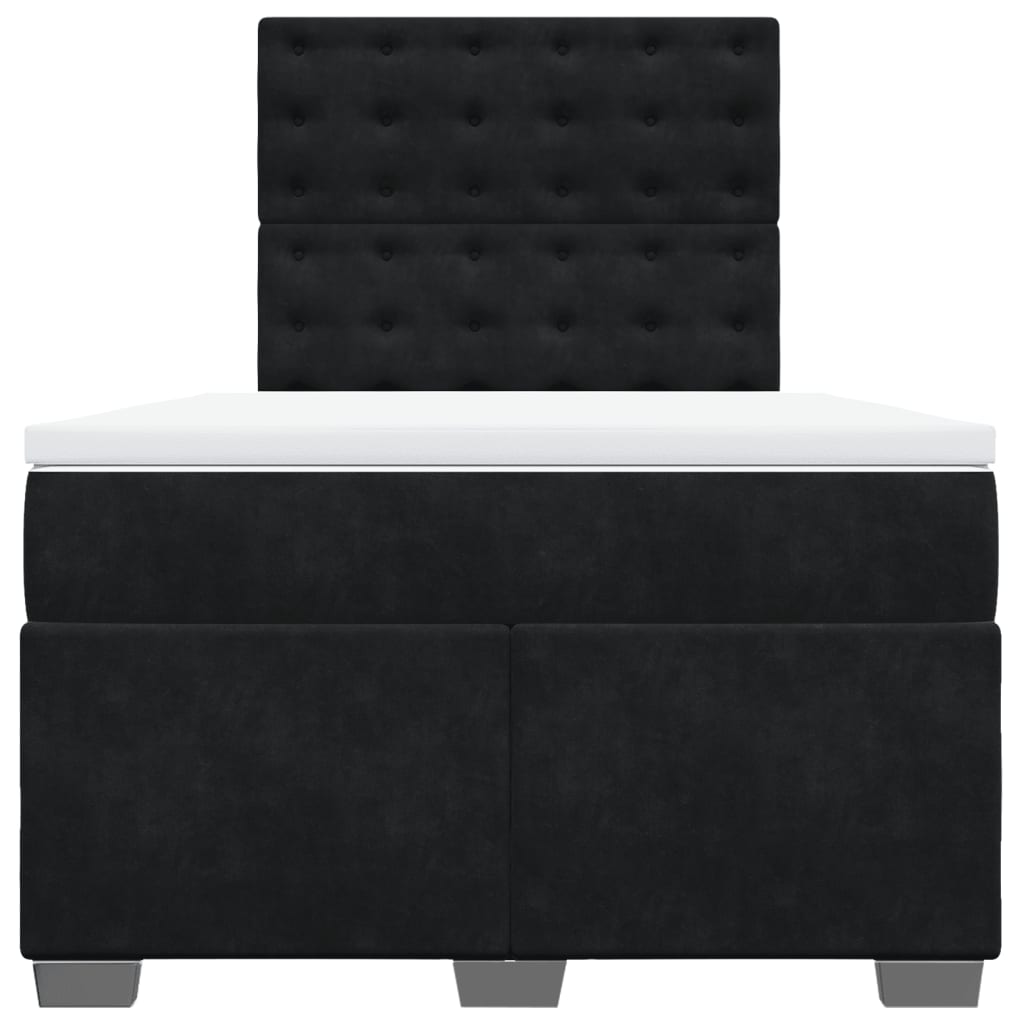 Sommier à lattes de lit avec matelas Noir 120x200 cm Velours - XIOS