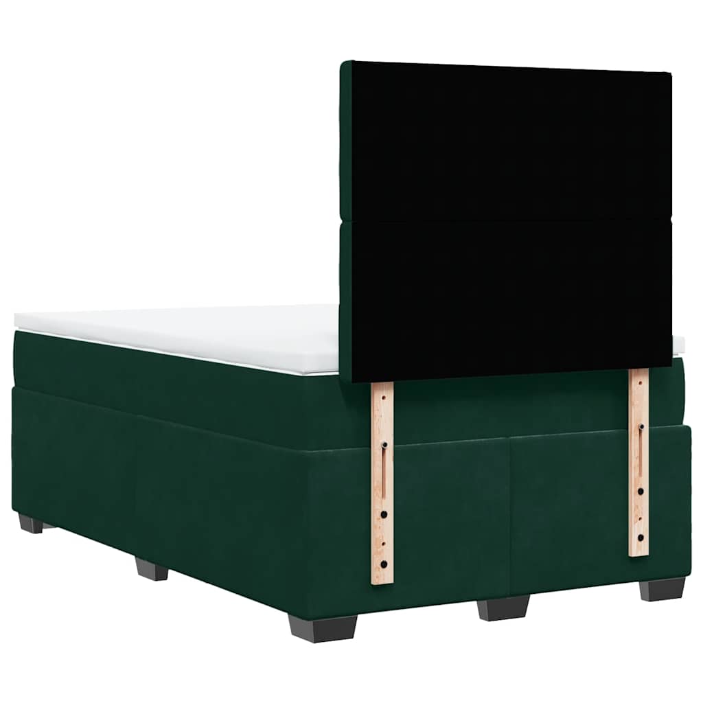 Sommier à lattes de lit et matelas Vert foncé 120x200cm Velours