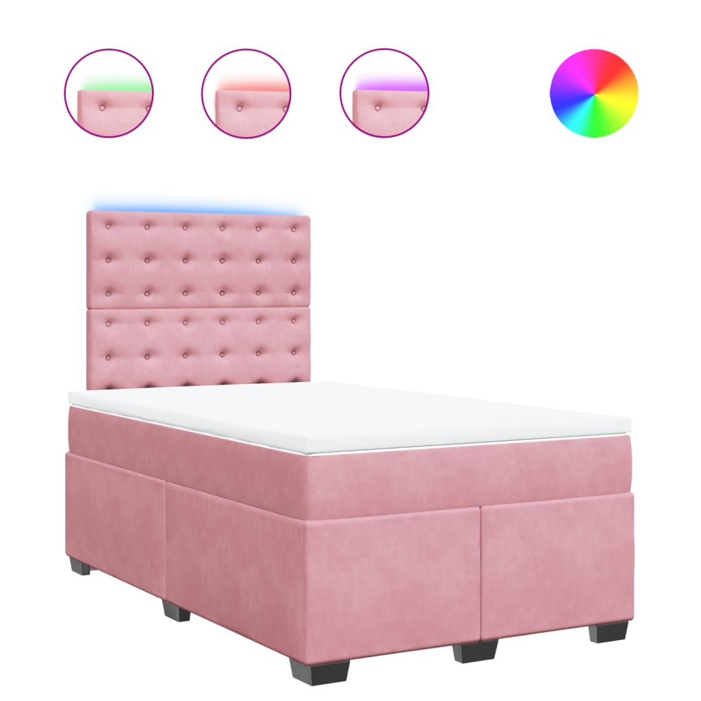 Sommier à lattes de lit avec matelas Rose 120x200 cm Velours - XIOS