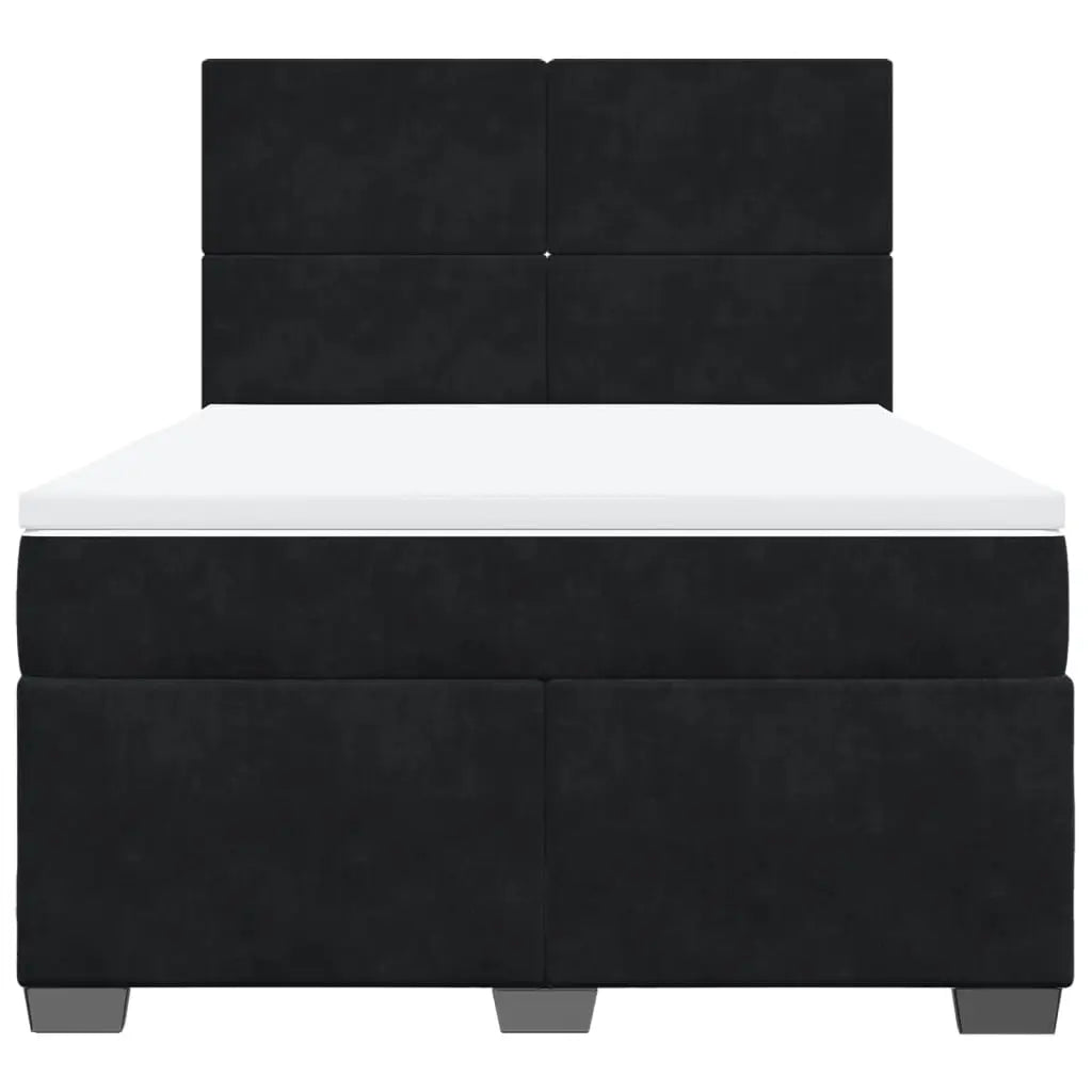 Sommier à lattes de lit avec matelas Noir 140x190 cm Velours - XIOS