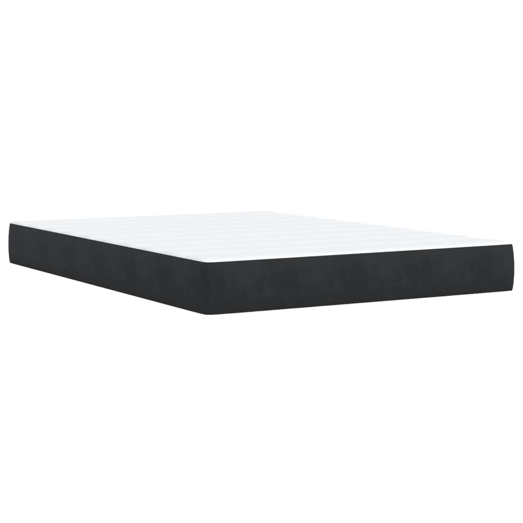 Sommier à lattes de lit avec matelas Noir 140x190 cm Velours - XIOS