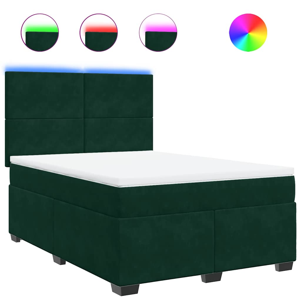 Sommier à lattes de lit et matelas Vert foncé 140x190cm Velours - XIOS