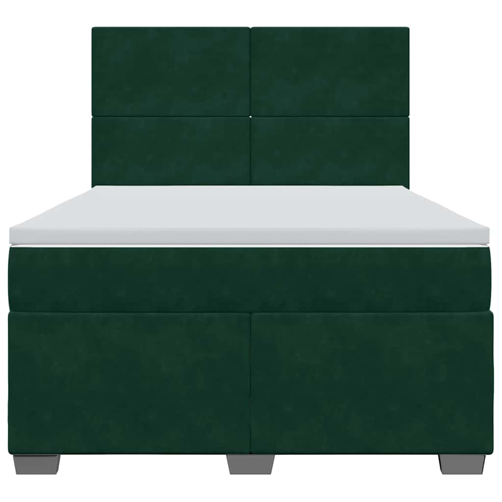 Sommier à lattes de lit et matelas Vert foncé 140x190cm Velours - XIOS