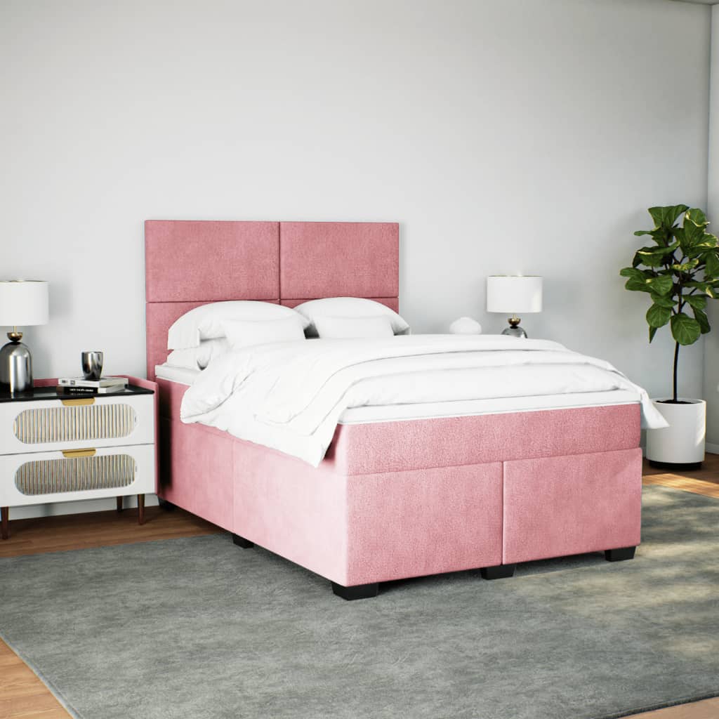 Sommier à lattes de lit avec matelas Rose 140x190 cm Velours - XIOS