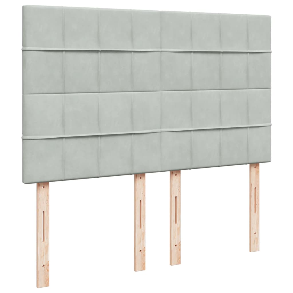 Sommier à lattes de lit et matelas Gris clair 140x190cm Velours - XIOS