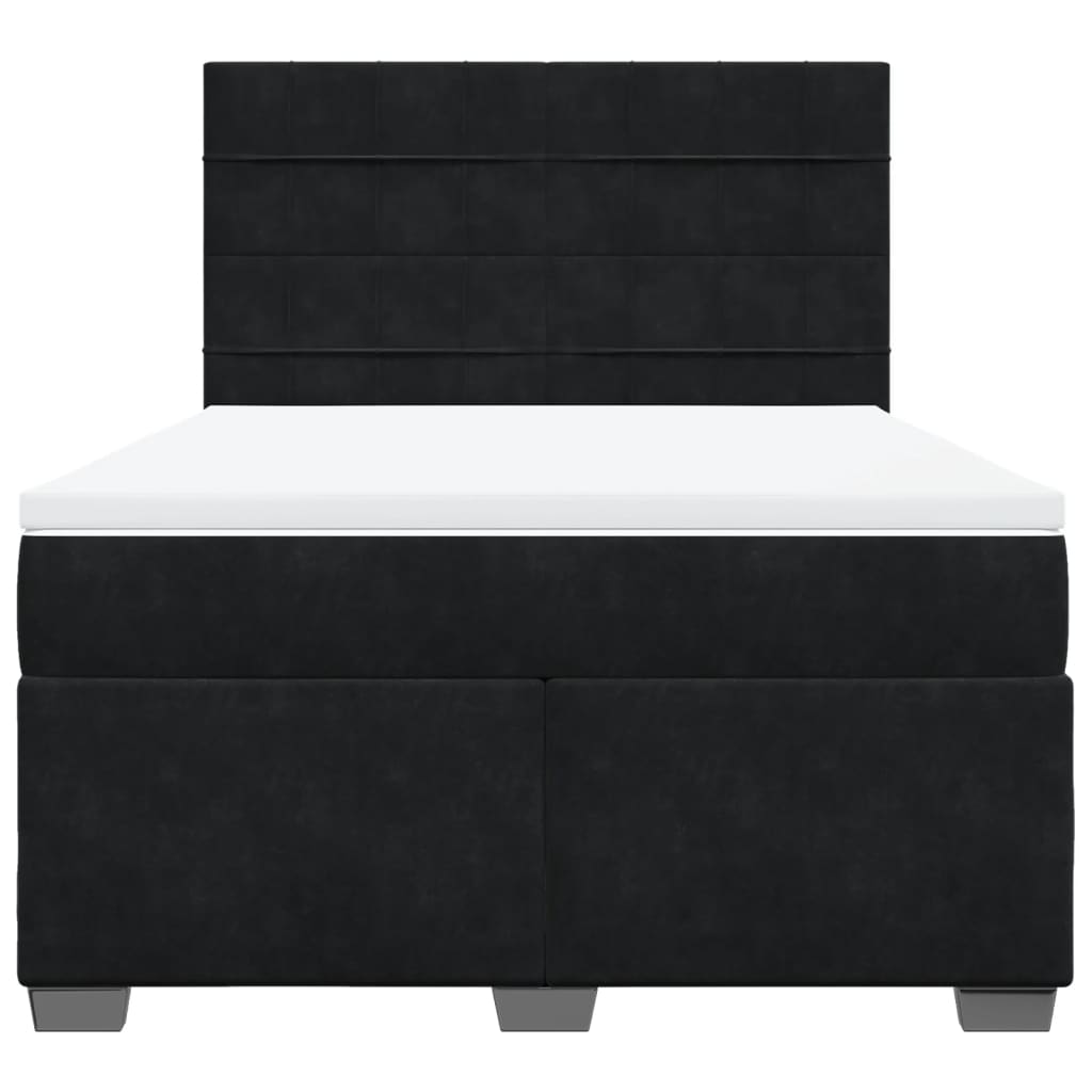 Sommier à lattes de lit avec matelas Noir 140x190 cm Velours - XIOS