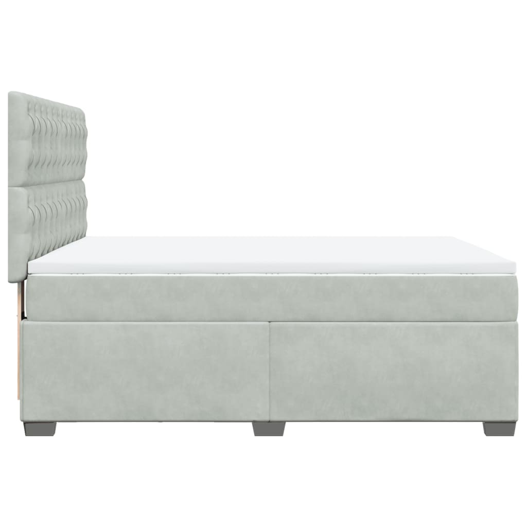 Sommier à lattes de lit et matelas Gris clair 140x190cm Velours - XIOS