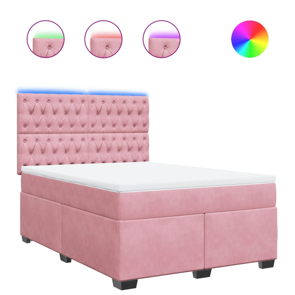 Sommier à lattes de lit avec matelas Rose 140x190 cm Velours - XIOS