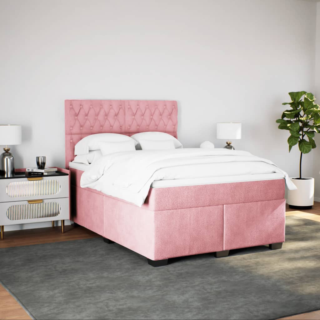 Sommier à lattes de lit avec matelas Rose 140x190 cm Velours - XIOS