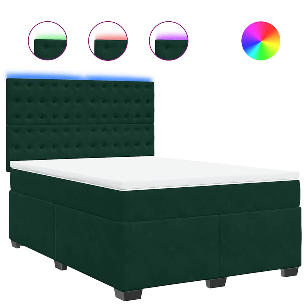 Sommier à lattes de lit et matelas Vert foncé 140x190cm Velours - XIOS