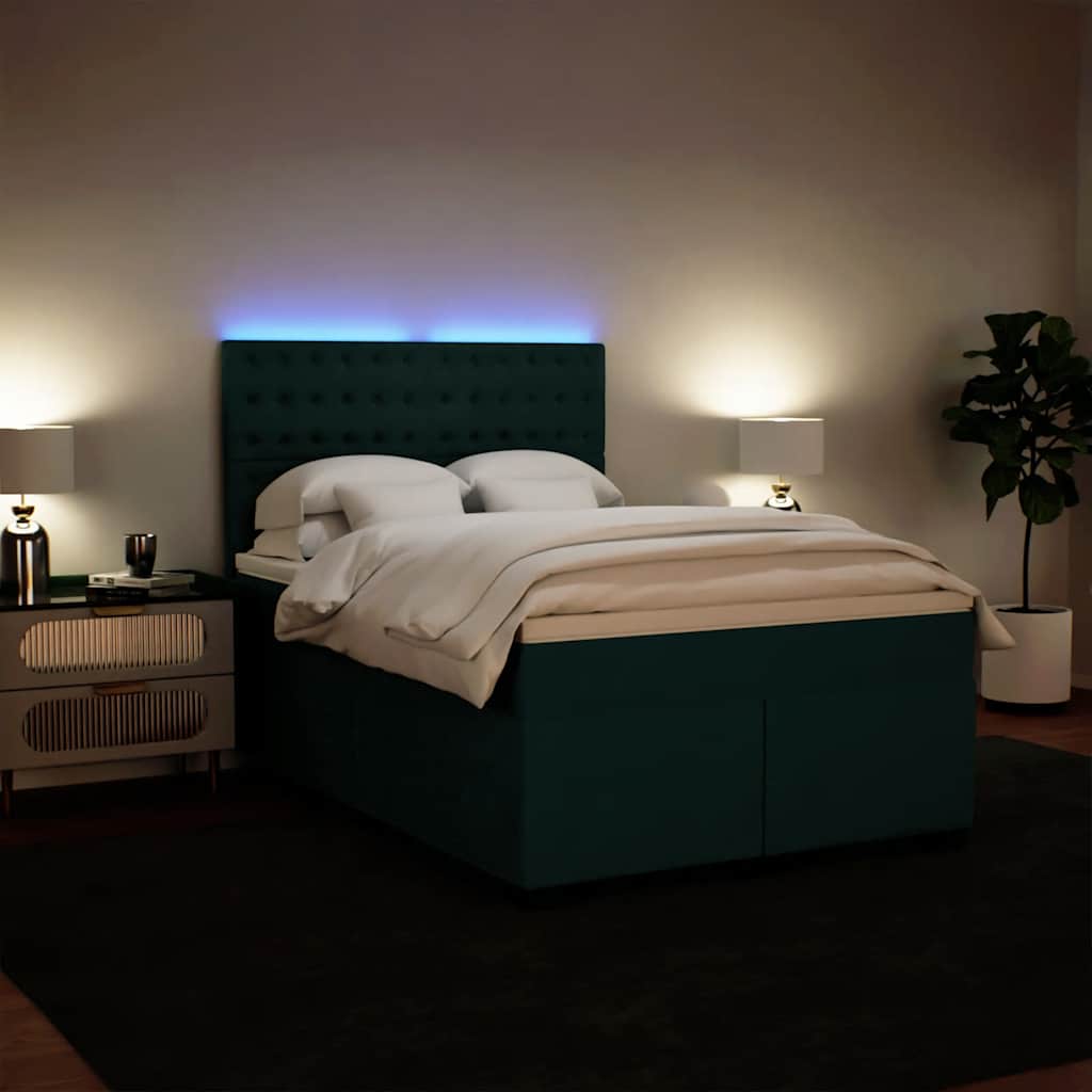 Sommier à lattes de lit et matelas Vert foncé 140x190cm Velours - XIOS