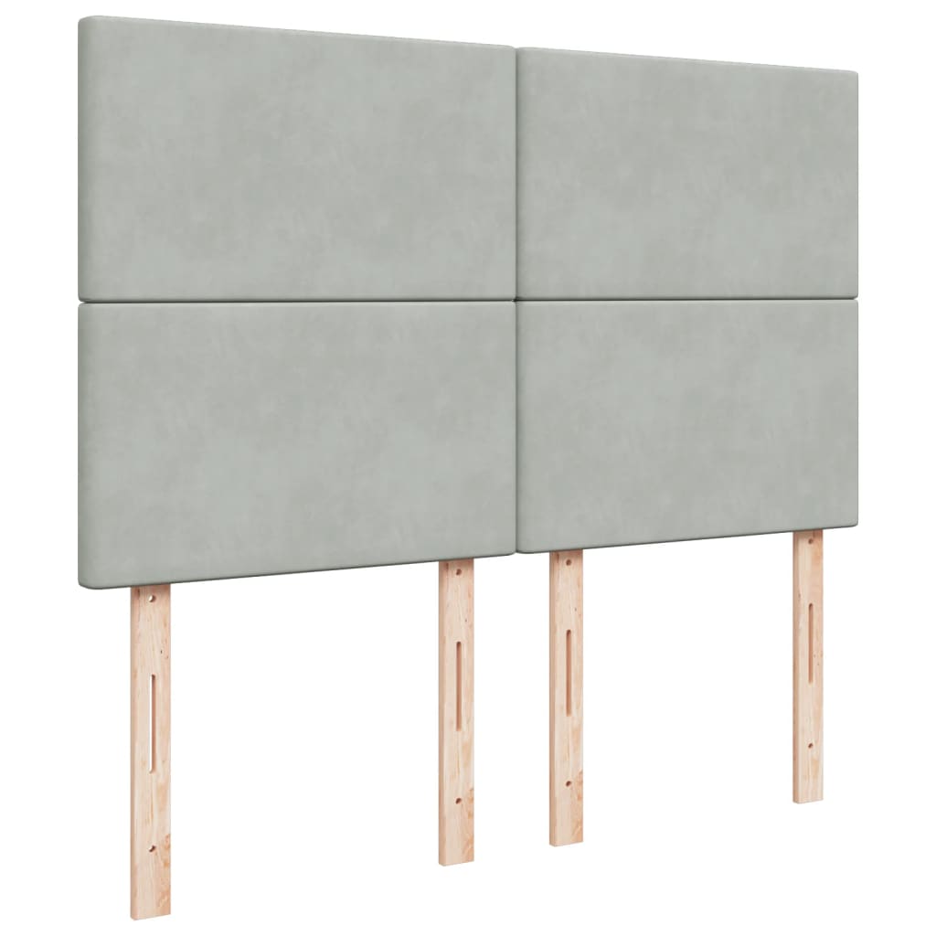 Sommier à lattes de lit et matelas Gris clair 140x200cm Velours - XIOS