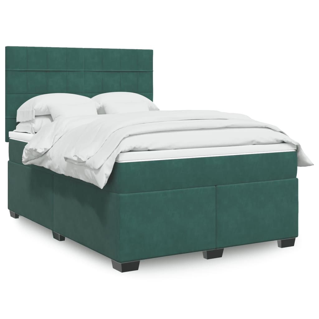 Sommier à lattes de lit et matelas Vert foncé 140x200cm Velours - XIOS