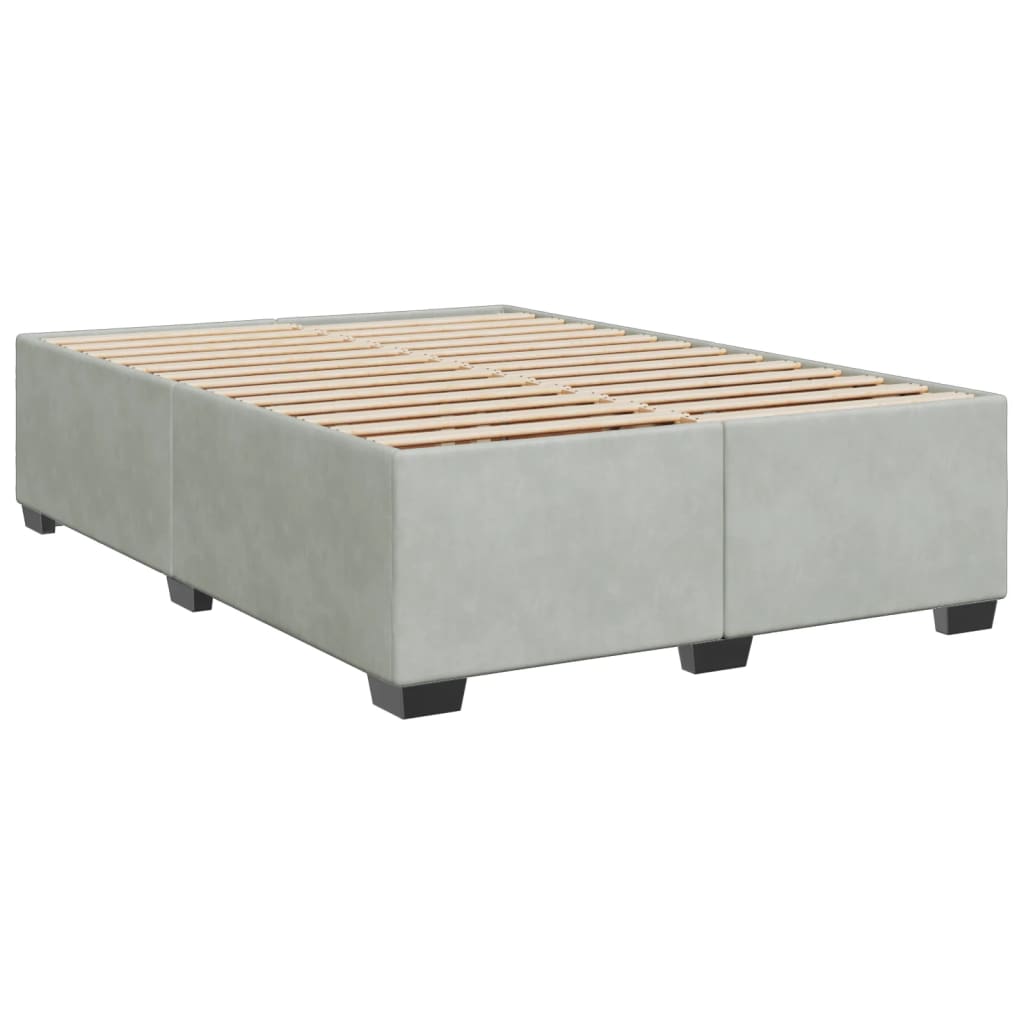 Sommier à lattes de lit et matelas Gris clair 140x200cm Velours - XIOS