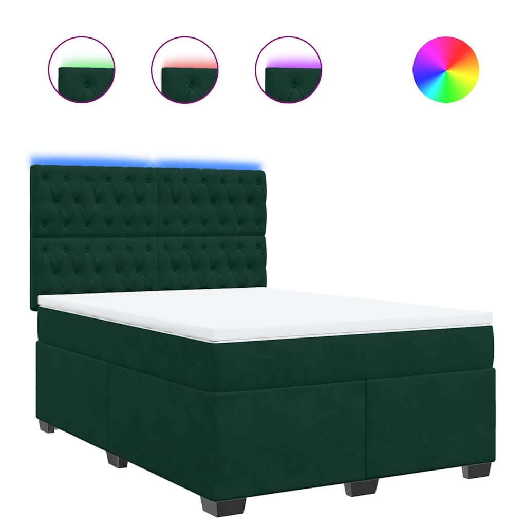 Sommier à lattes de lit et matelas Vert foncé 140x200cm Velours - XIOS