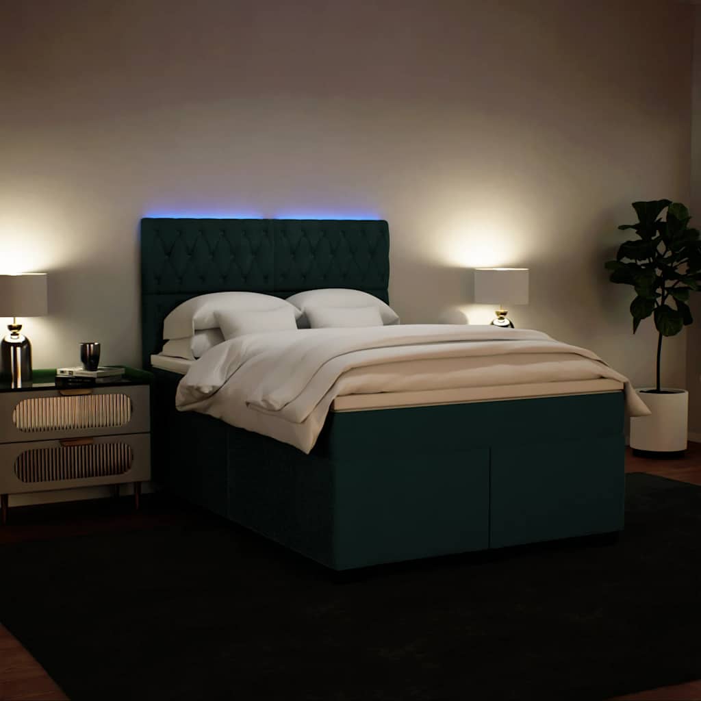 Sommier à lattes de lit et matelas Vert foncé 140x200cm Velours - XIOS
