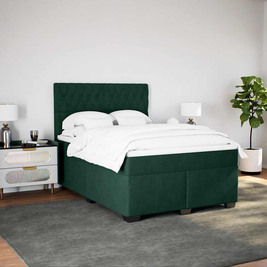 Sommier à lattes de lit et matelas Vert foncé 140x200cm Velours - XIOS