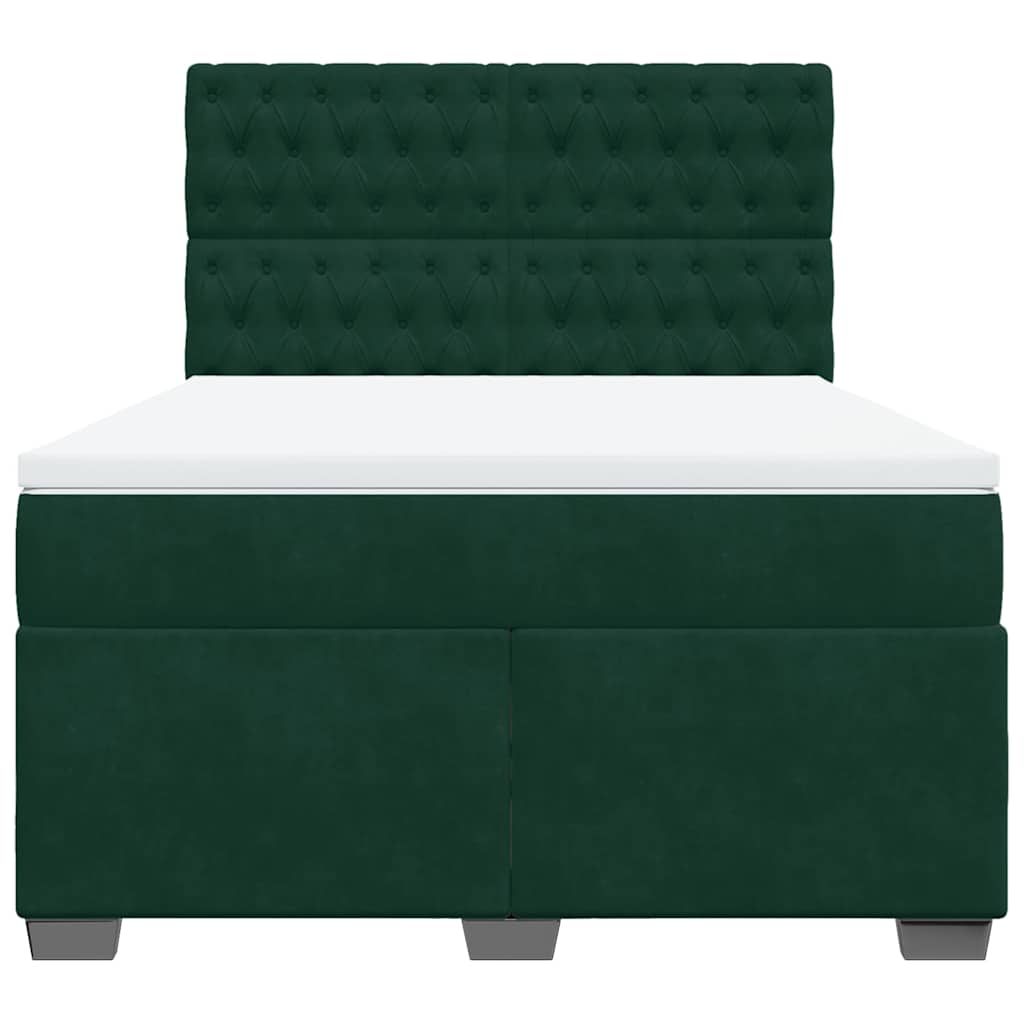 Sommier à lattes de lit et matelas Vert foncé 140x200cm Velours - XIOS