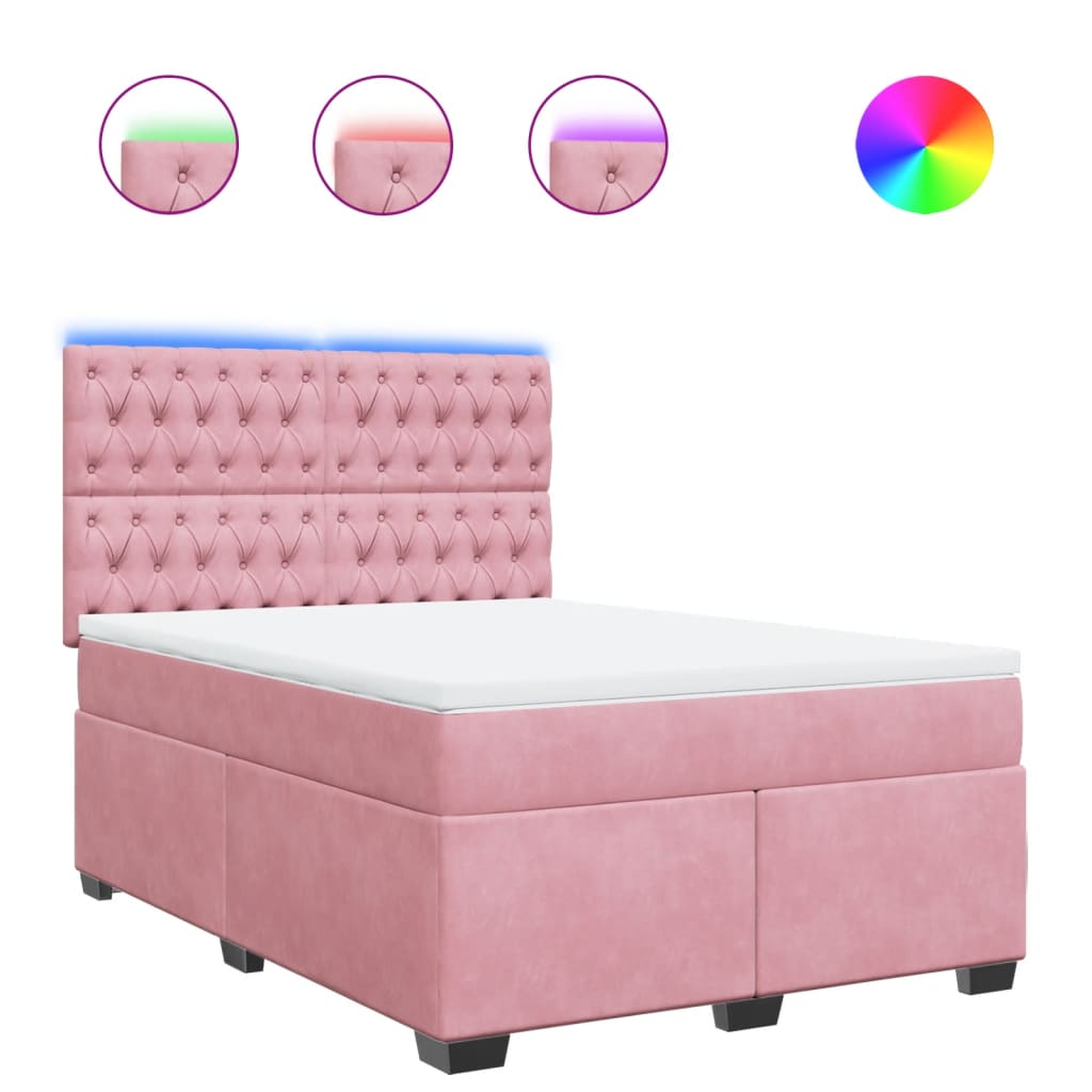 Sommier à lattes de lit avec matelas Rose 140x200 cm Velours - XIOS