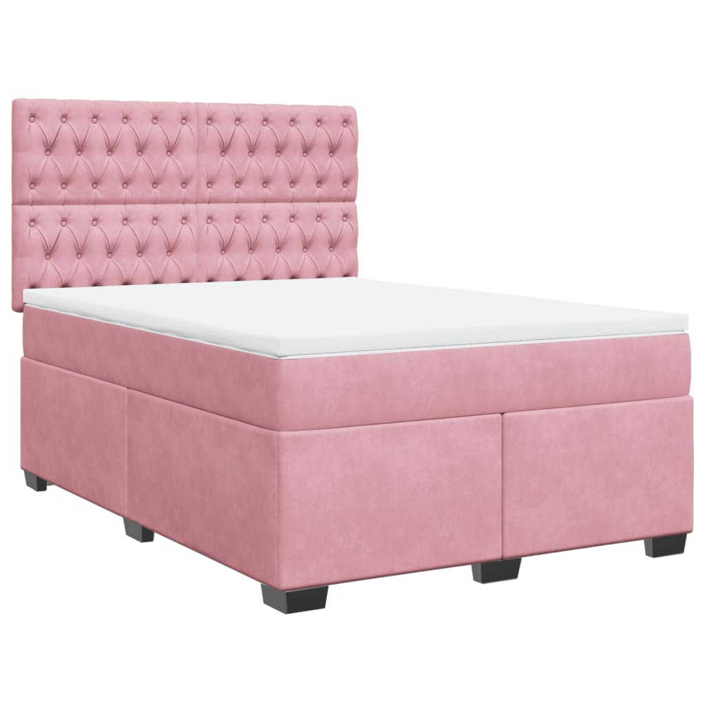 Sommier à lattes de lit avec matelas Rose 140x200 cm Velours - XIOS