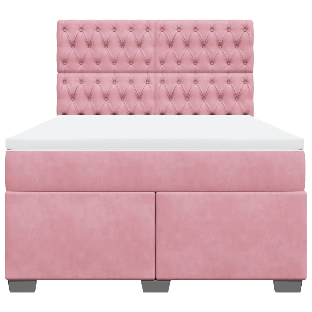 Sommier à lattes de lit avec matelas Rose 140x200 cm Velours - XIOS