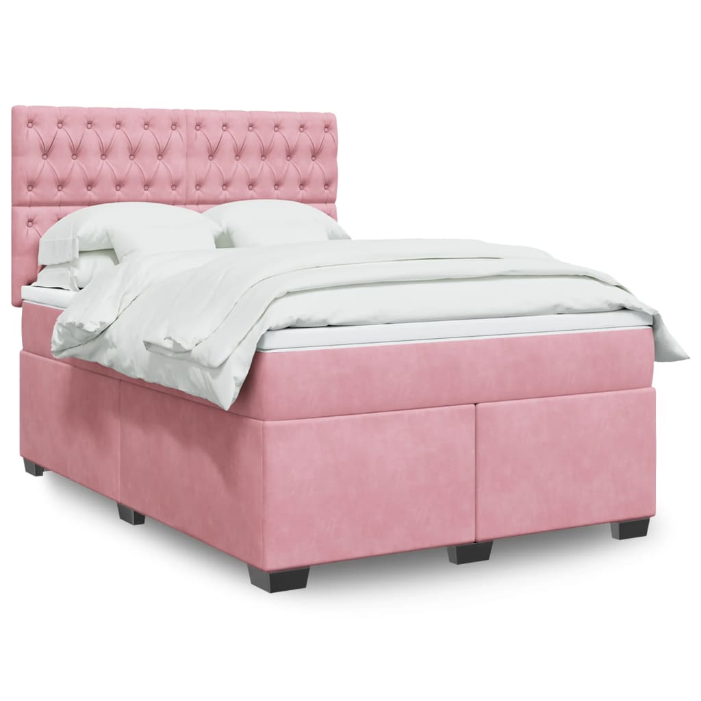Sommier à lattes de lit avec matelas Rose 140x200 cm Velours - XIOS