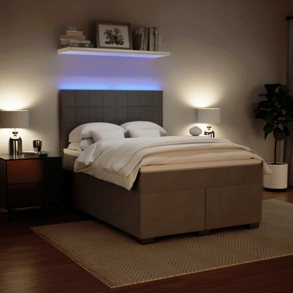 Sommier à lattes de lit et matelas Gris clair 160x200cm Velours - XIOS