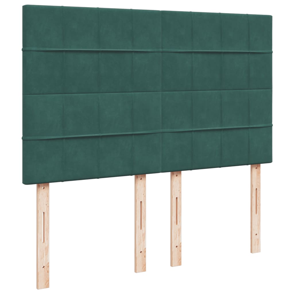 Sommier à lattes de lit et matelas Vert foncé 160x200cm Velours - XIOS