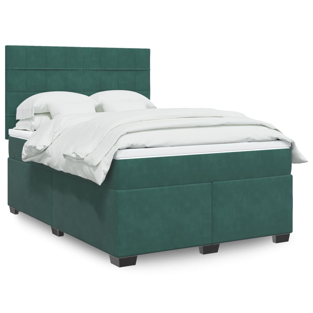 Sommier à lattes de lit et matelas Vert foncé 160x200cm Velours - XIOS