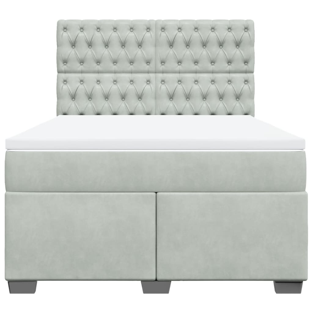 Sommier à lattes de lit et matelas Gris clair 160x200cm Velours - XIOS