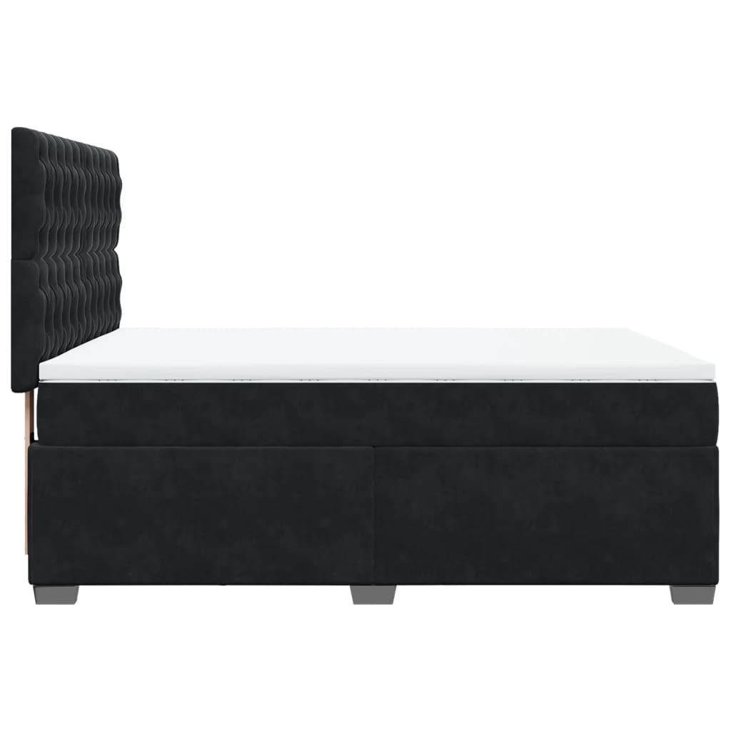 Sommier à lattes de lit et matelas Noir 160x200 cm Velours - XIOS