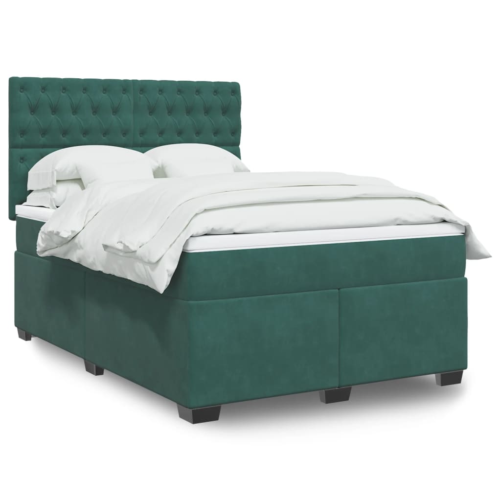 Sommier à lattes de lit et matelas Vert foncé 160x200cm Velours - XIOS