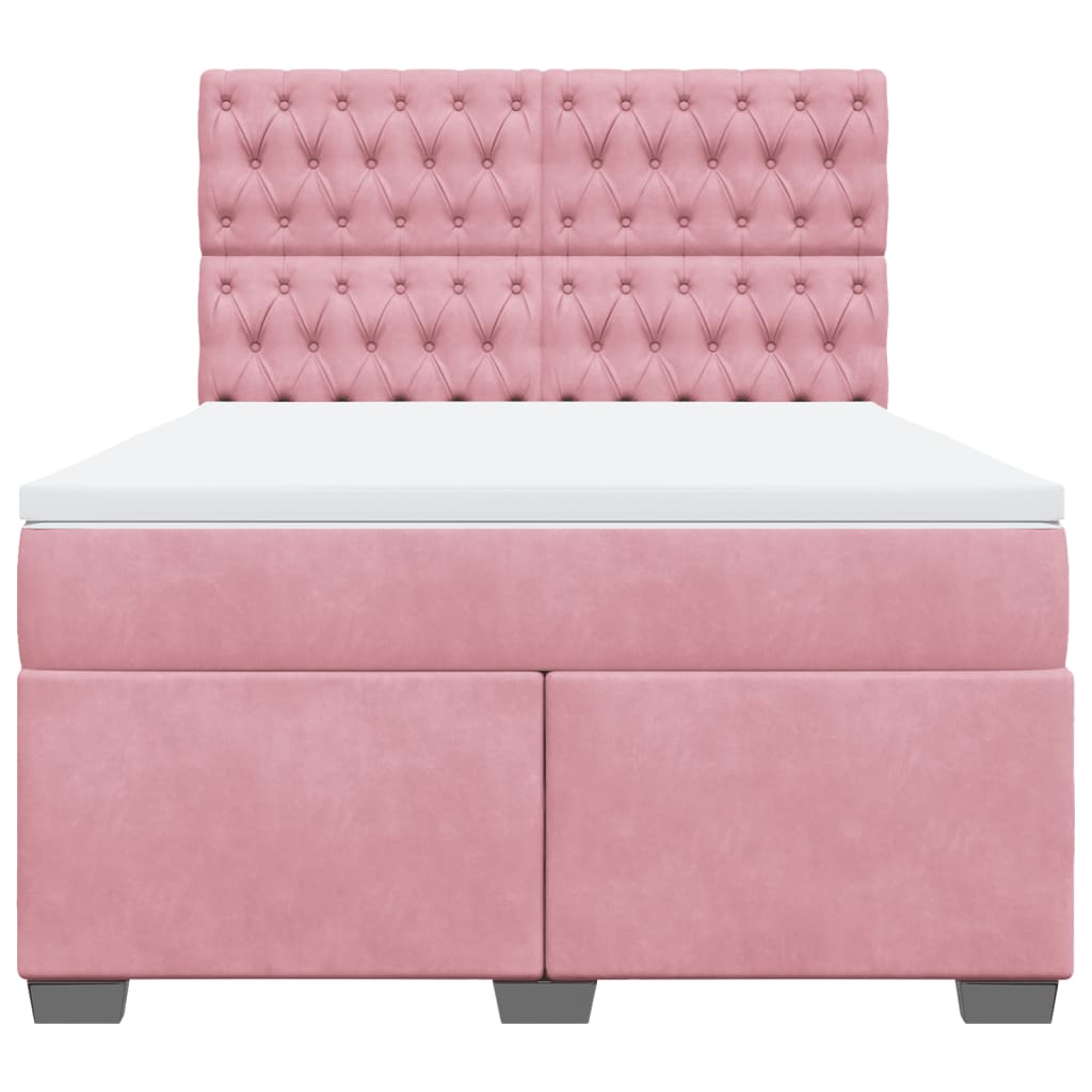 Sommier à lattes de lit avec matelas Rose 160x200 cm Velours - XIOS