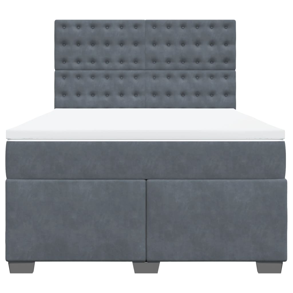 Sommier à lattes de lit et matelas Gris foncé 160x200cm Velours - XIOS