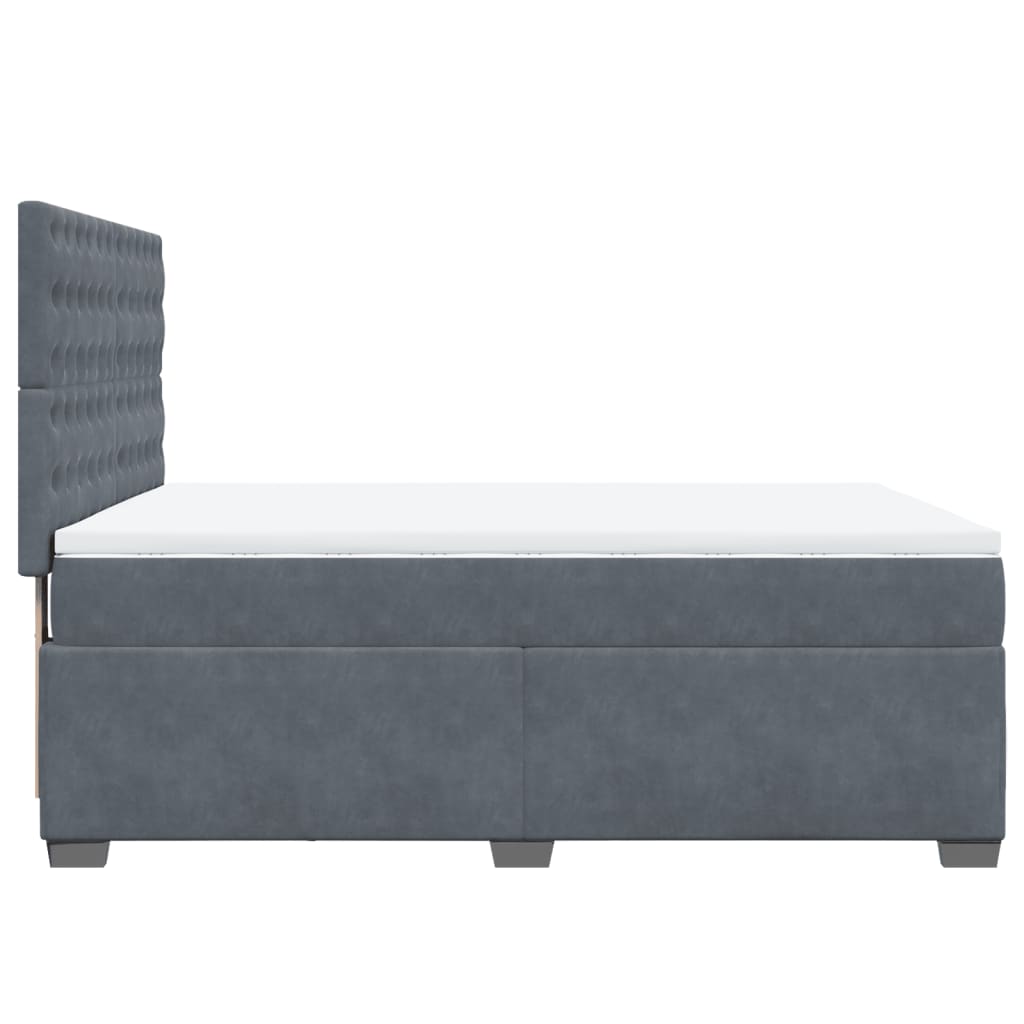 Sommier à lattes de lit et matelas Gris foncé 160x200cm Velours - XIOS