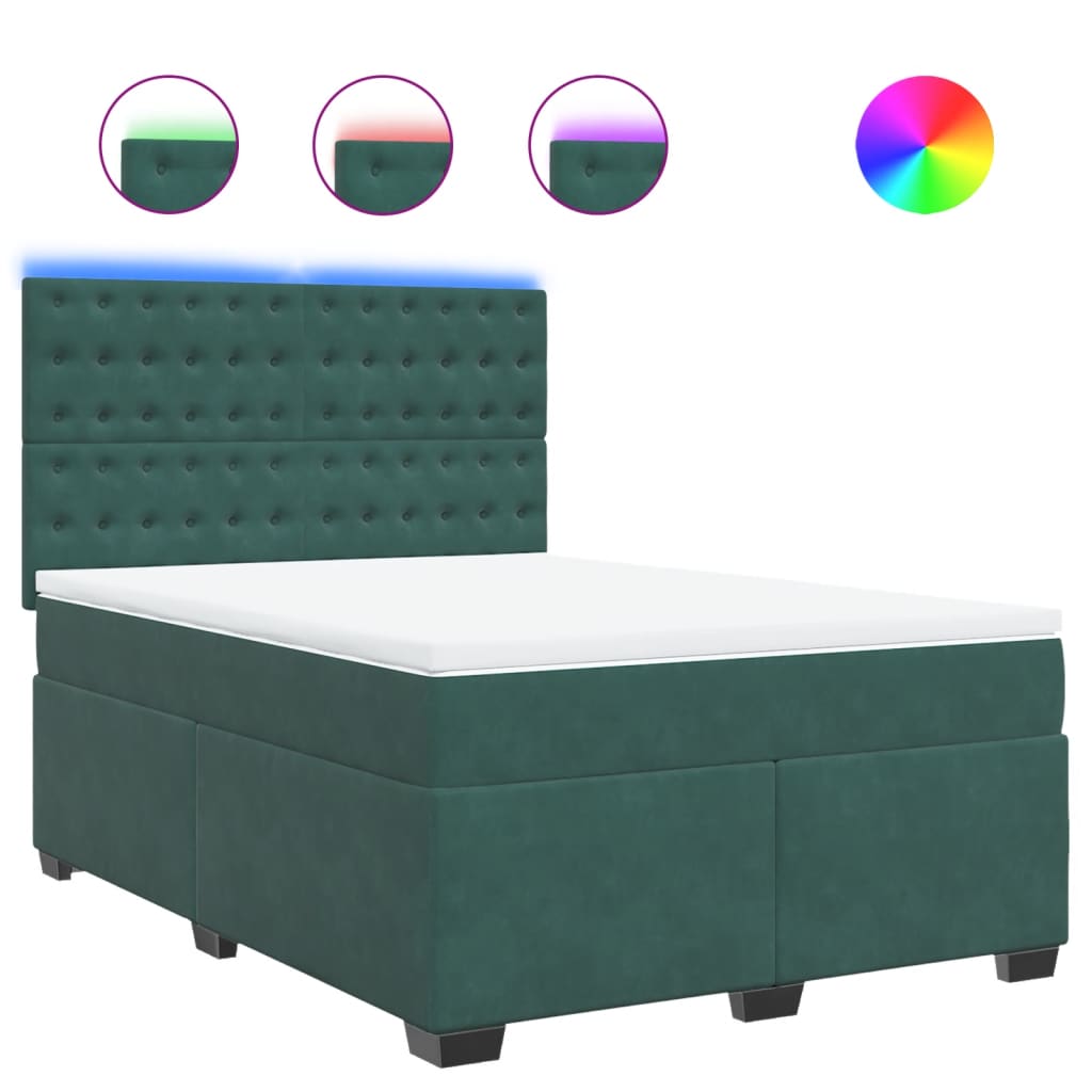 Sommier à lattes de lit et matelas Vert foncé 160x200cm Velours - XIOS