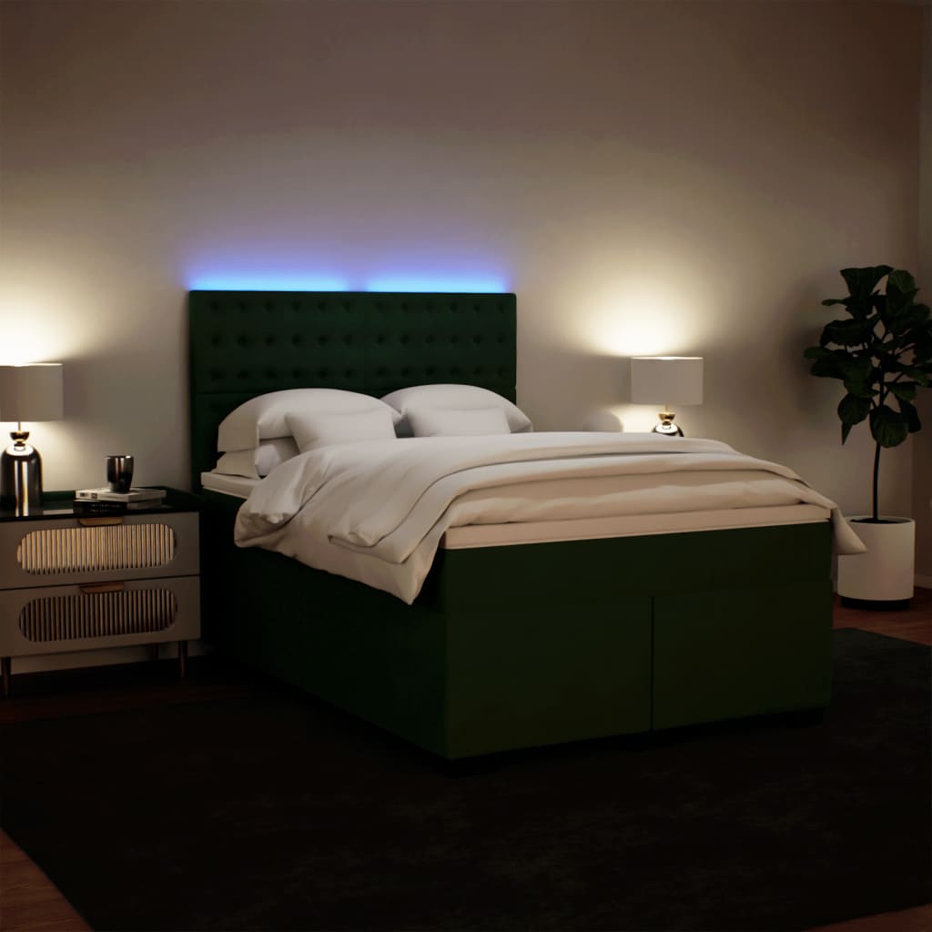 Sommier à lattes de lit et matelas Vert foncé 160x200cm Velours - XIOS