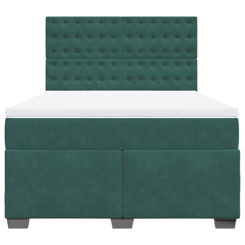 Sommier à lattes de lit et matelas Vert foncé 160x200cm Velours - XIOS