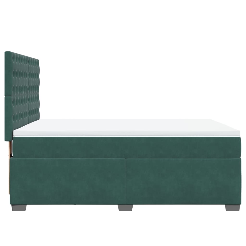 Sommier à lattes de lit et matelas Vert foncé 160x200cm Velours - XIOS