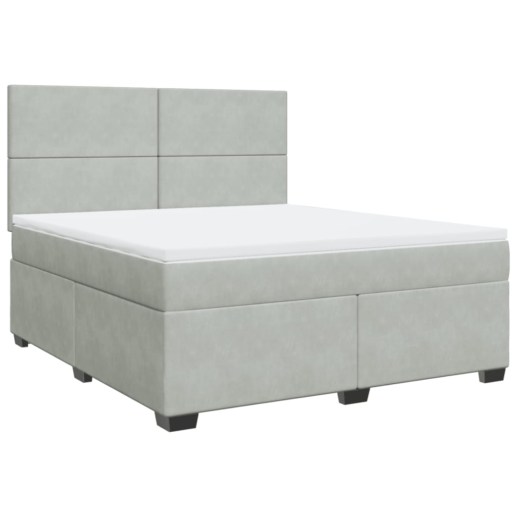 Sommier à lattes de lit et matelas Gris clair 180x200cm Velours - XIOS