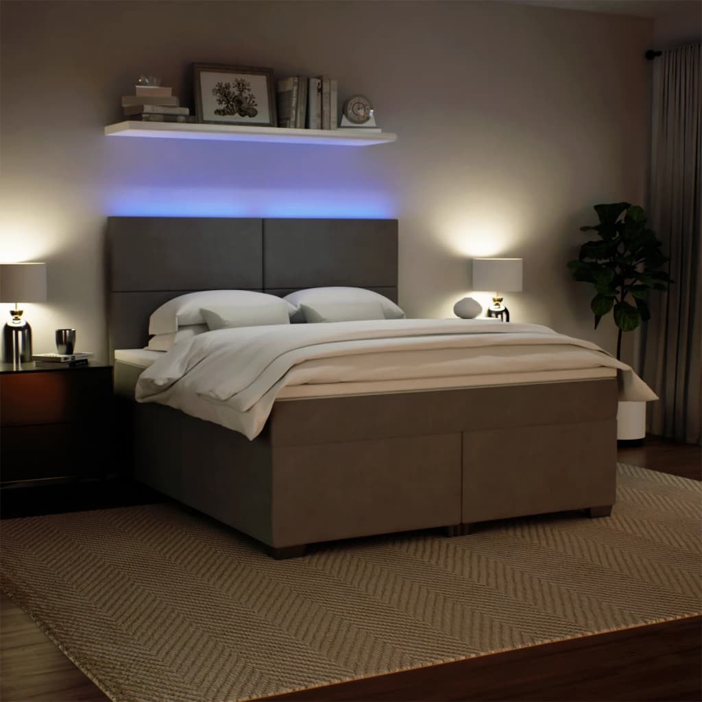 Sommier à lattes de lit et matelas Gris clair 180x200cm Velours - XIOS