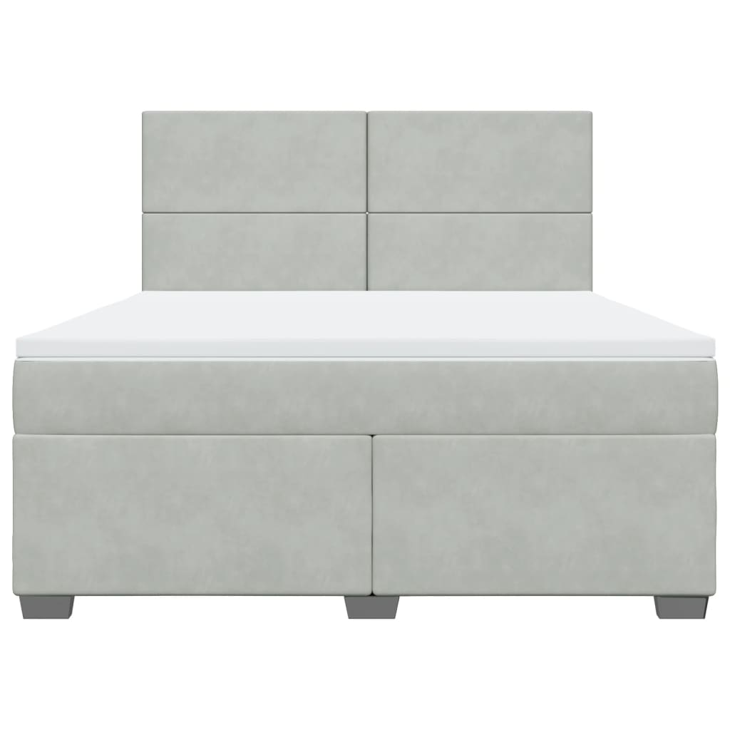 Sommier à lattes de lit et matelas Gris clair 180x200cm Velours - XIOS