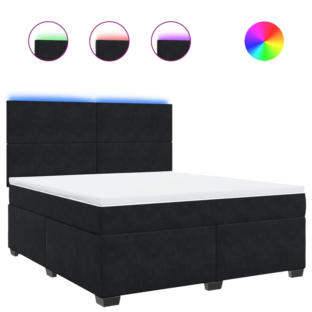 Sommier à lattes de lit avec matelas Noir 180x200 cm Velours - XIOS