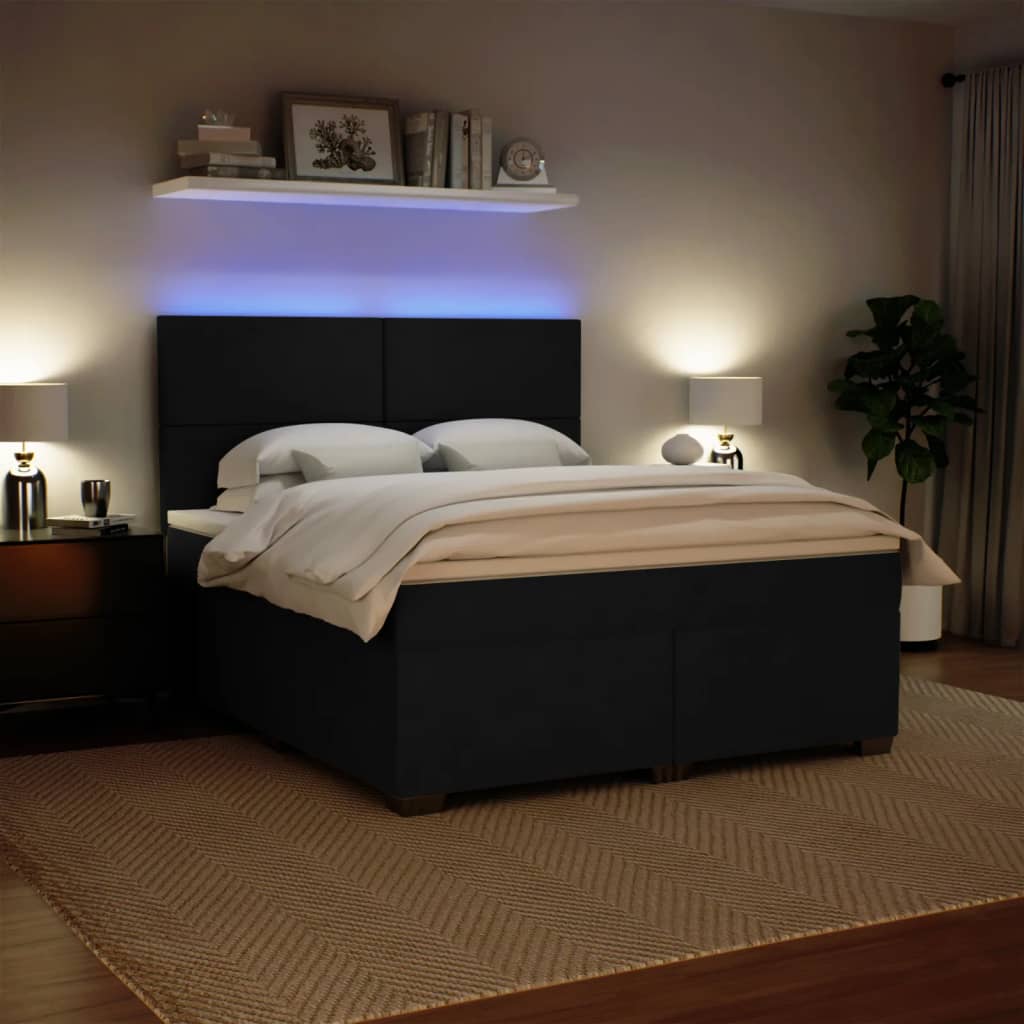 Sommier à lattes de lit avec matelas Noir 180x200 cm Velours - XIOS
