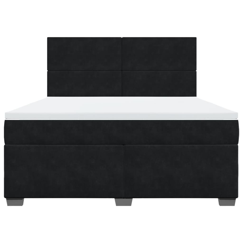 Sommier à lattes de lit avec matelas Noir 180x200 cm Velours - XIOS