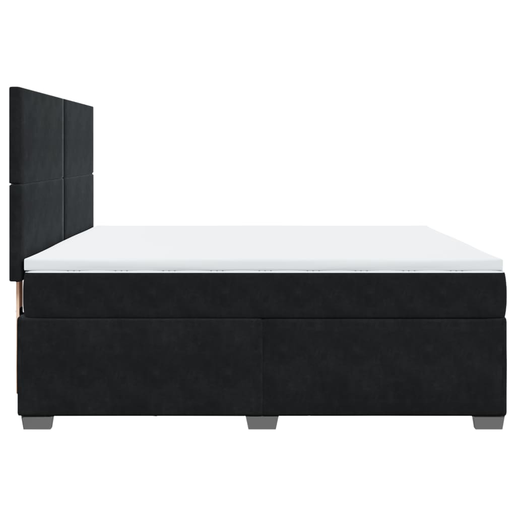 Sommier à lattes de lit avec matelas Noir 180x200 cm Velours - XIOS