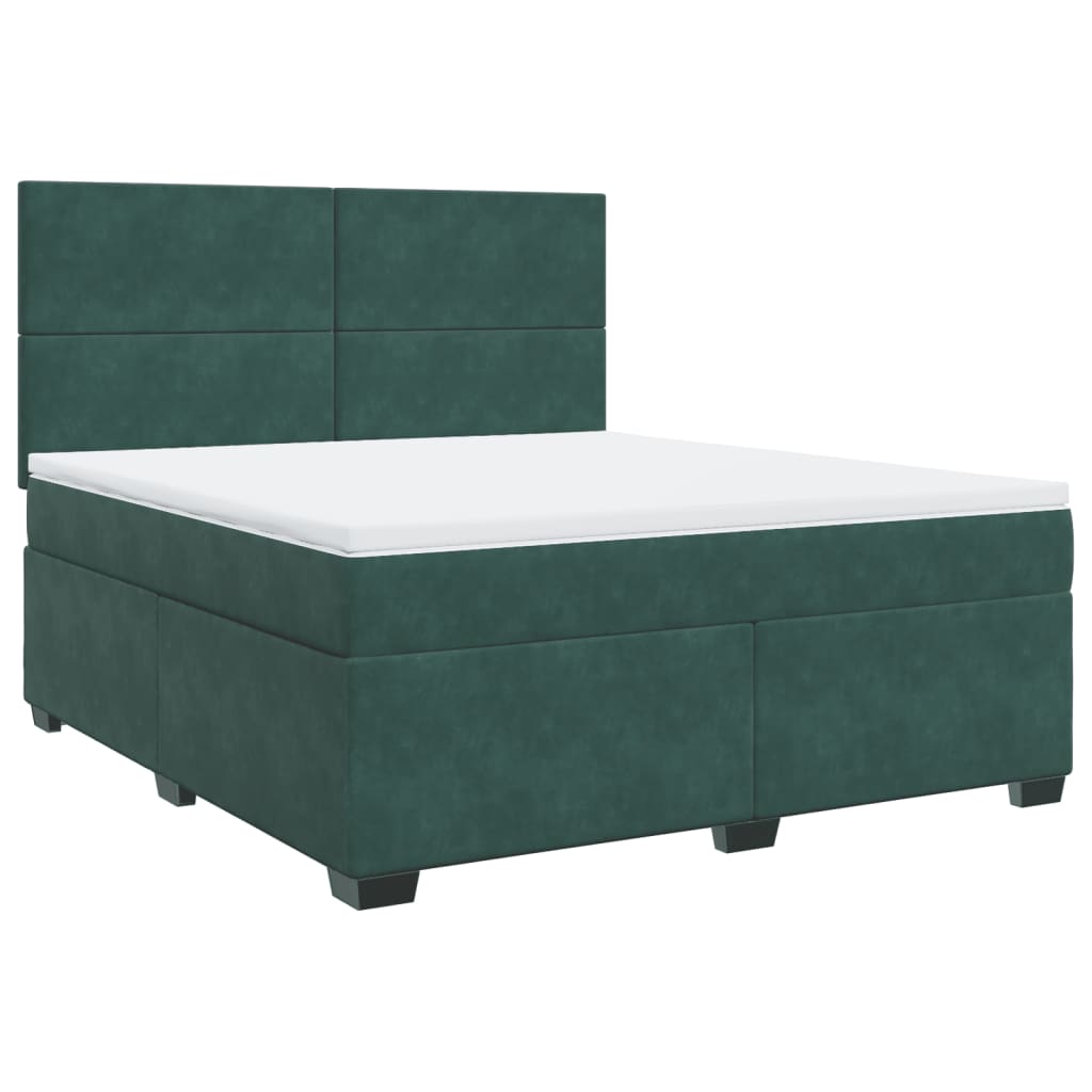 Sommier à lattes de lit et matelas Vert foncé 180x200cm Velours - XIOS