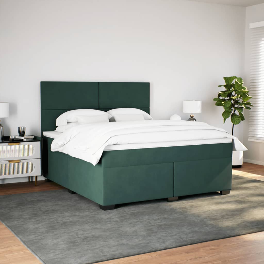 Sommier à lattes de lit et matelas Vert foncé 180x200cm Velours - XIOS