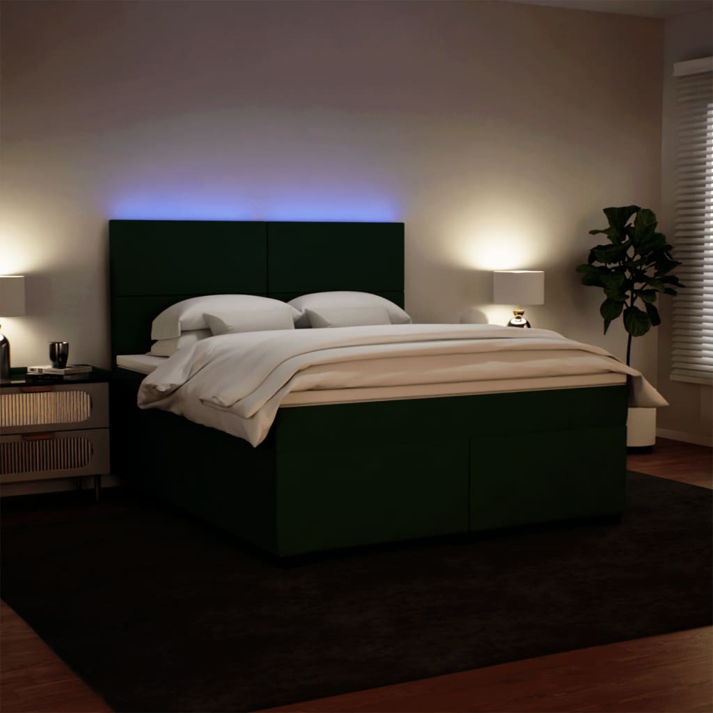 Sommier à lattes de lit et matelas Vert foncé 180x200cm Velours - XIOS